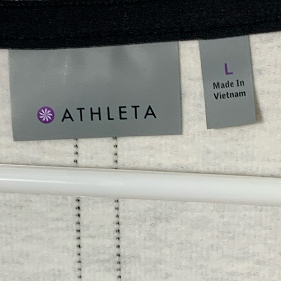 Athleta Sentry light grey Tie cropped pullover top . Sz LG - Picture 3 of 5
